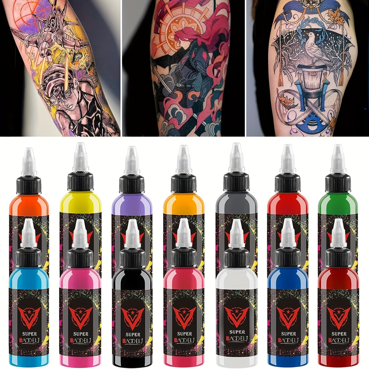 14pcs Professional Tattoo Ink Set Long Lasting Tattoo Pigment Set