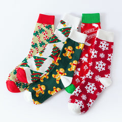5 Pairs Christmas Socks Funny Unisex Crew Socks Xmas Novelty Cozy Cotton Sock