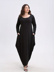  Long Sleeve Baggy Maxi Dress with Pockets