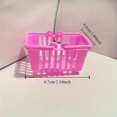 Set of 4 Mini Shopping Basket Dollhouse Accessories for Dolls