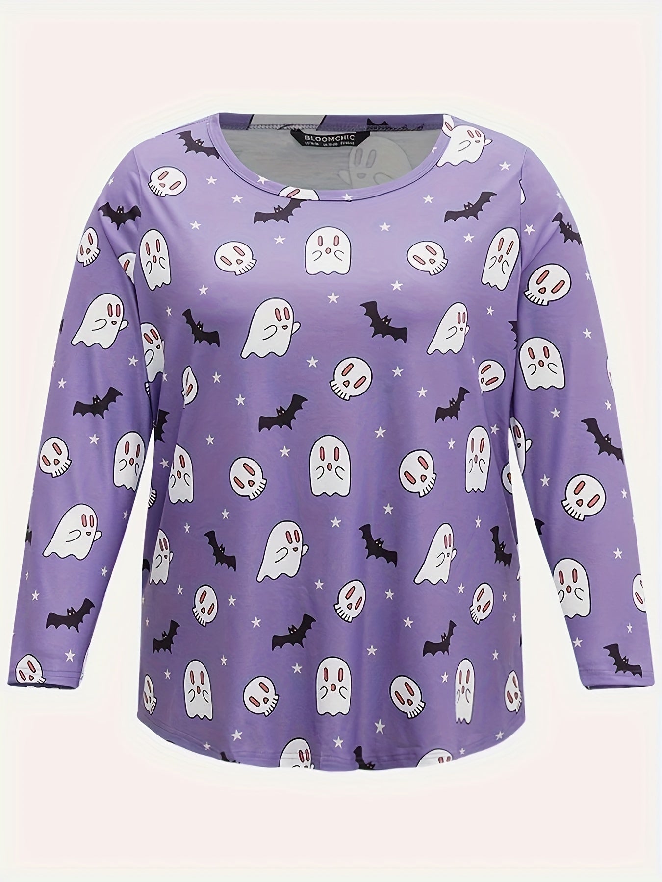  Ghost & Bat Print T-shirt & Shorts Set