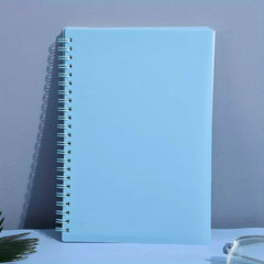 1pc A5 Spiral Notebook Plastic Hardcover 8mm Ruled 358 Sheets Light Pink/Green
