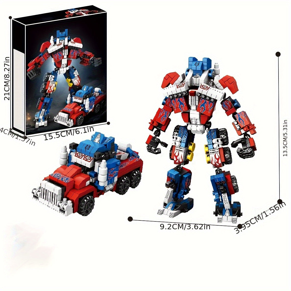 1320 PCS Transforming Brick Robot Car Set 2 in 1 Creative Model