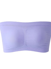  Removable Padding Bandeau Bra Women's Plus Non Underwire Double Layer