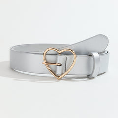 Golden Love Buckle Belt for Women, Heart Belts for Jeans