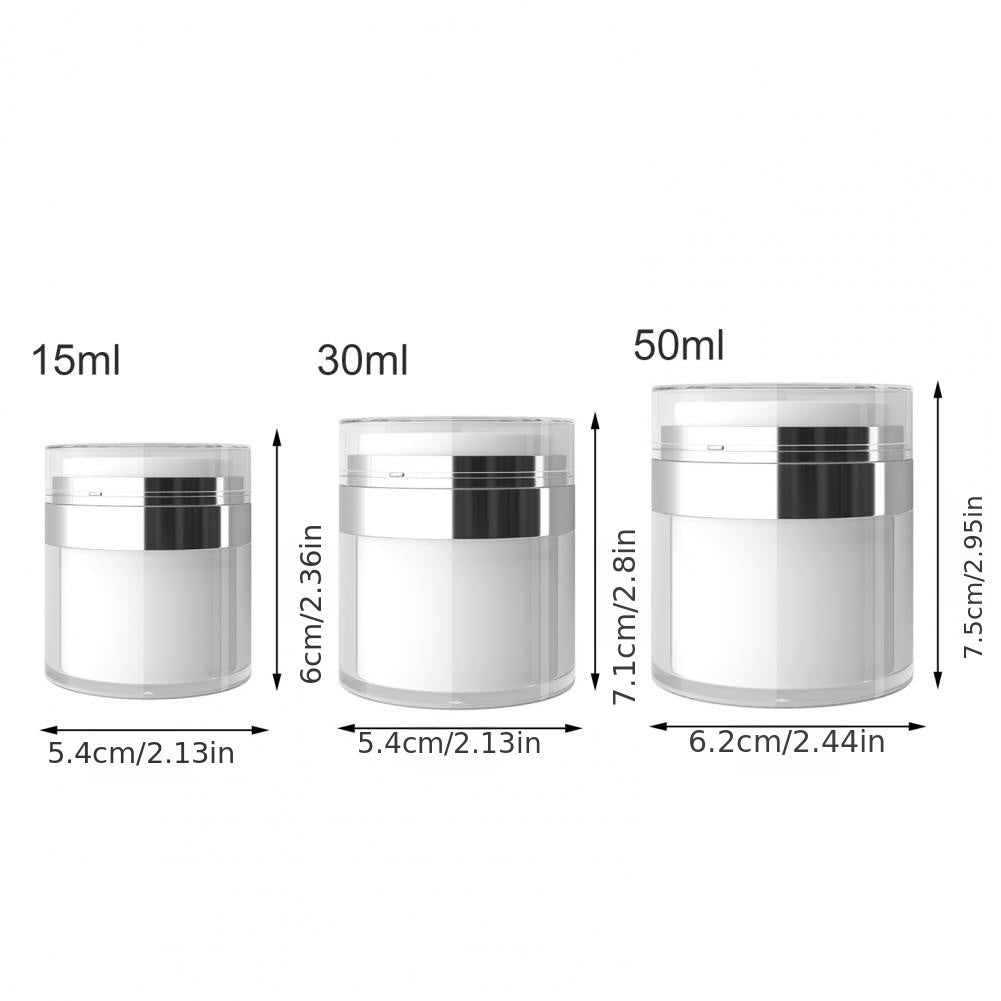 Refillable Airless Pump Jar for Cream and Lotion 15ml 30ml 50ml