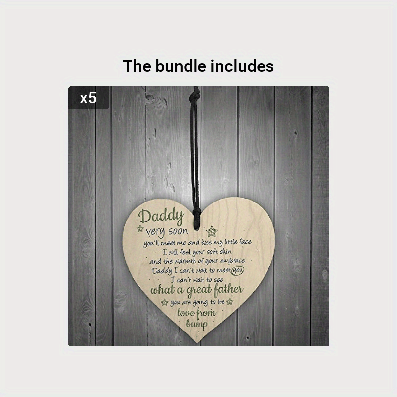 Wooden Heart Daddy To Be Baby Son Daughter Card