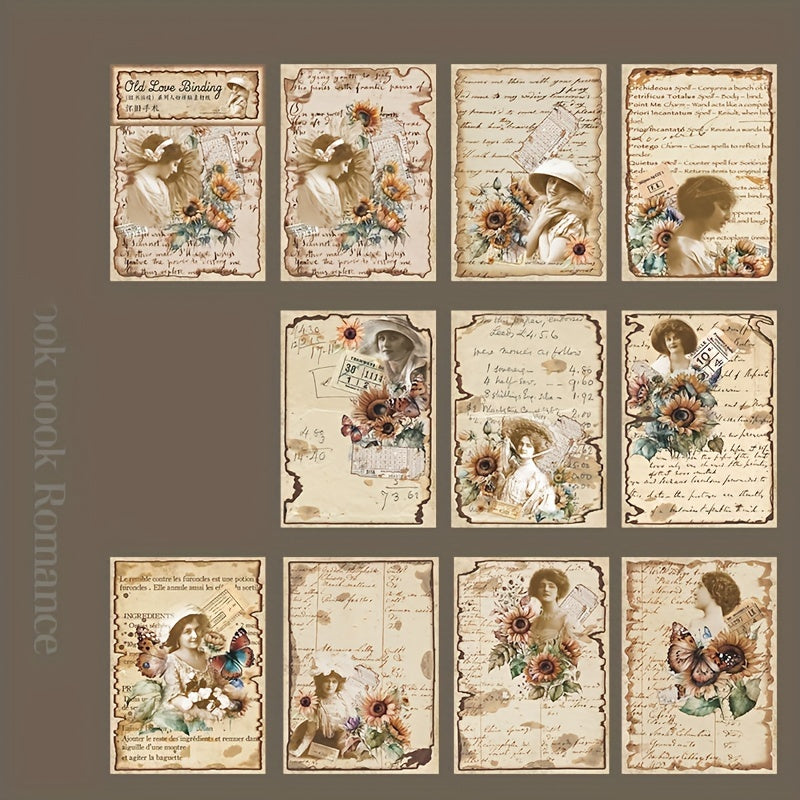30 Sheets Old Book Love Series Character Collage Journal Material
