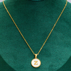 1 Pc 26 Alphabet Pendant Stainless Steel Chain Men Women Hip Hop Jewelry