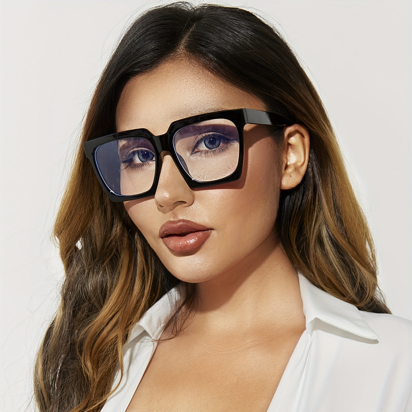 Clear Lens Glasses Square Frame Anti Light Eyeglasses