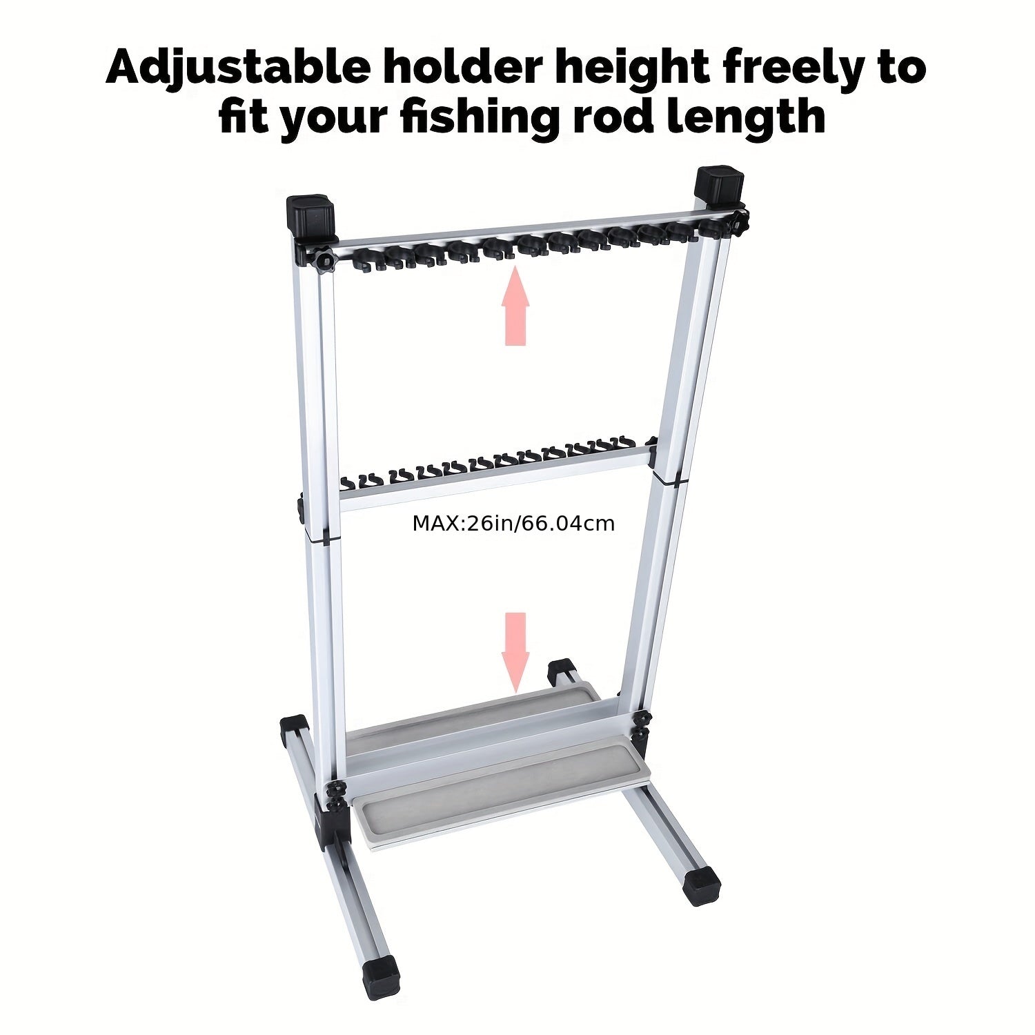 24 Slot Fishing Rod Holder Adjustable Storage Organizer Gift for Men