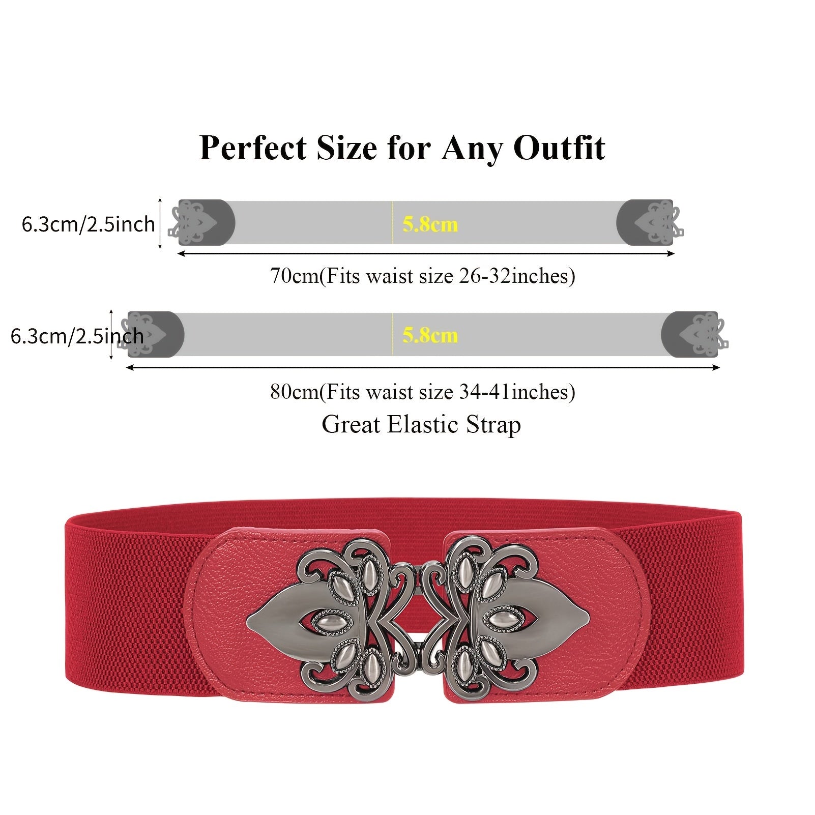 Vintage Wide Elastic Stretch Waist Belt for Party Prom Banquet