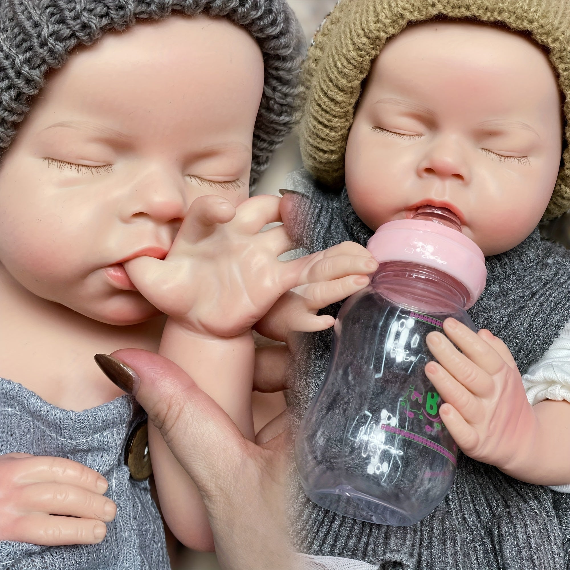 20Inch Reborn Dolls Open Mouth Realistic Full Body Silicone Bebe Washable