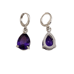 2pcs Men's Amethyst & Drop Earrings Noble Earrings