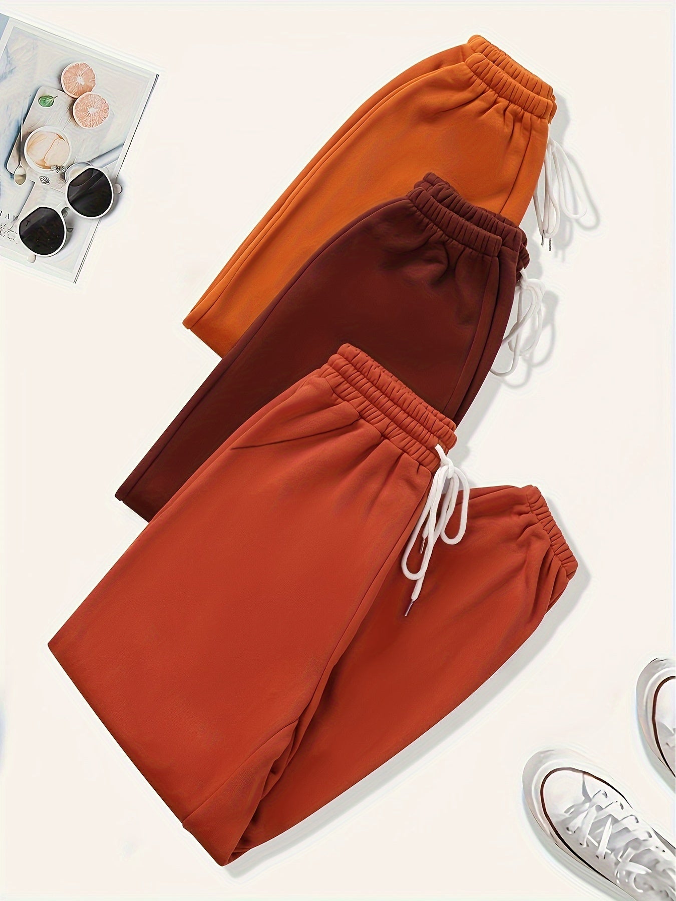 3-Pack Women's Sporty Pants Set Plus Size Elastic Joggers Three Piece Set