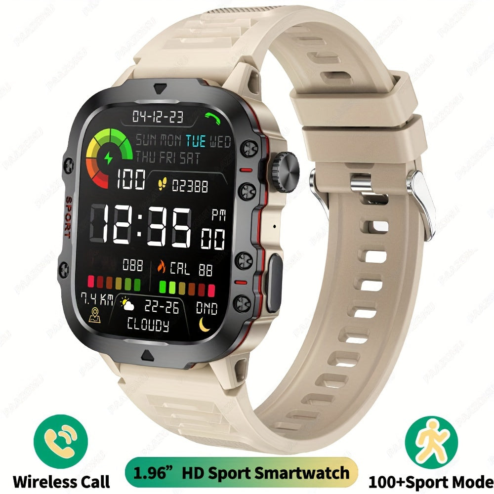 1.96'' Full Touch Screen Smart Watch Fitness Tracker with Voice Assistant