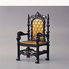 1:12 Scale Royal Throne Chair - Golden and Red