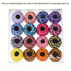16pcs Cross Stitch Embroidery Set Portable Crochet Cotton Thread DIY Knitted