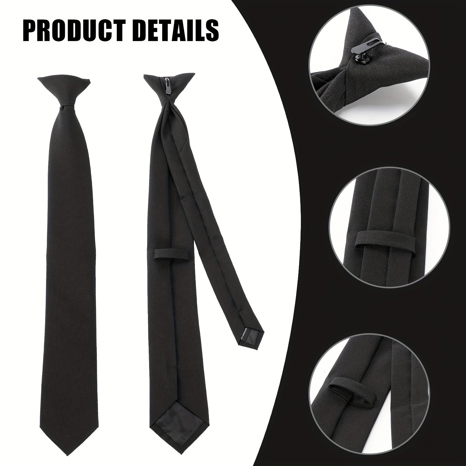 2pcs Men's Clip On Ties Neckties Business Banquets Parties Weddings