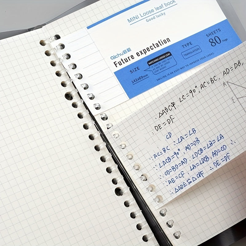 5-Hole Loose Leaf Paper Refill Memo Pad Clip Notebook