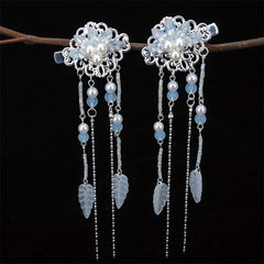 Chinese Style Flower Hair Clip Faux Pearl Floral Hair Accessory