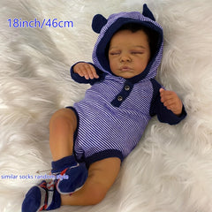 Realistic Reborn Baby Doll Soft Cloth Body Implanted Hair Socks Paci