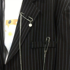 Metal Chain Pin Happy Face Brooch Hip Hop Suit Shoes Hat Luggage Unisex