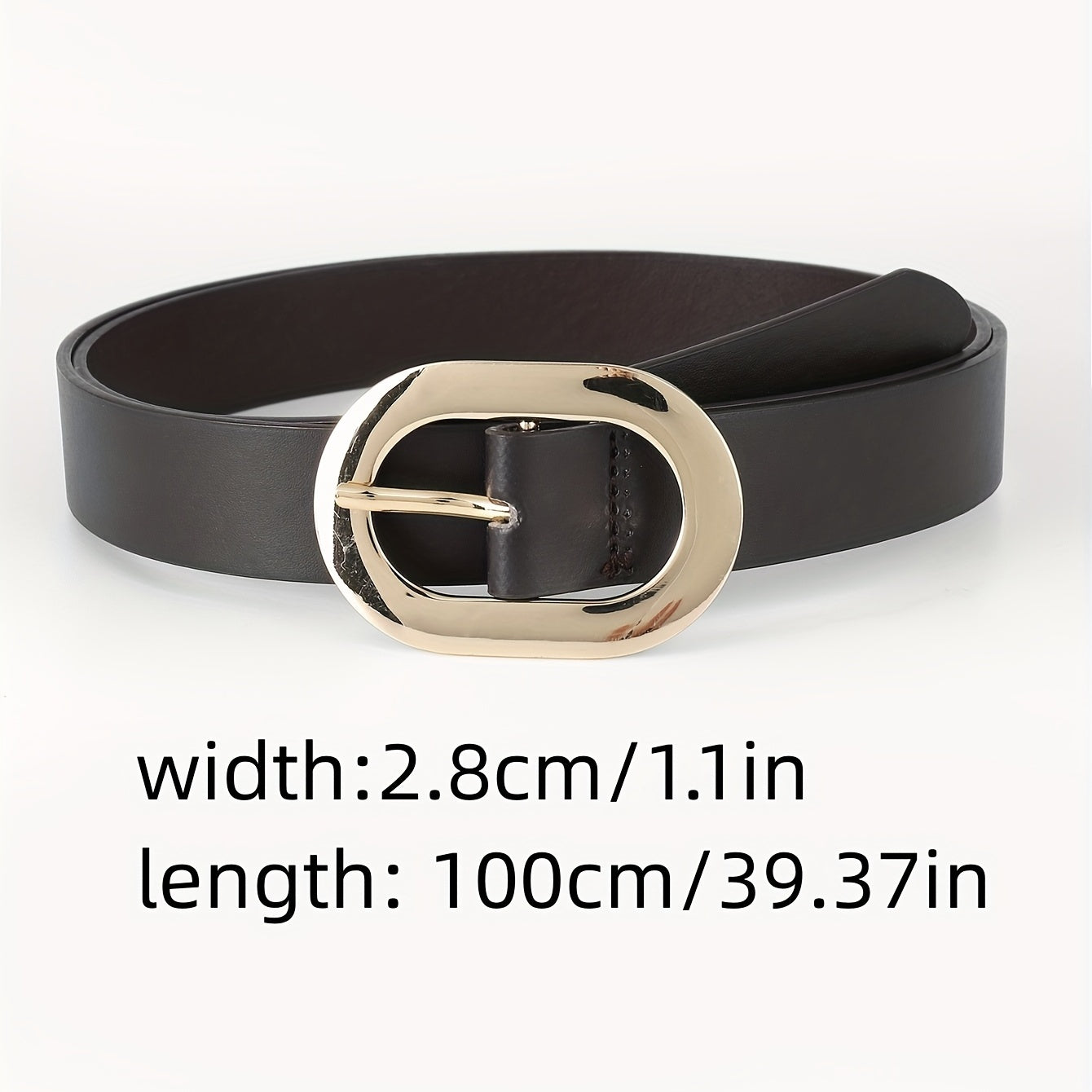 Wide Dark Brown PU Belt for Women