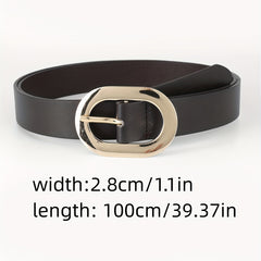 Wide Dark Brown PU Belt for Women