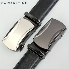 Caivektine Men's Cowhide Belt Business Casual Leather Belt