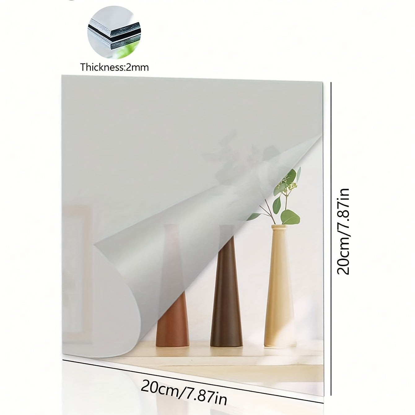 4pcs HD Acrylic Right Angle Mirror Sticker for Home and Office Walls