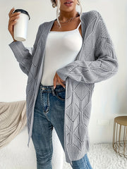  Solid Open Front Cardigan