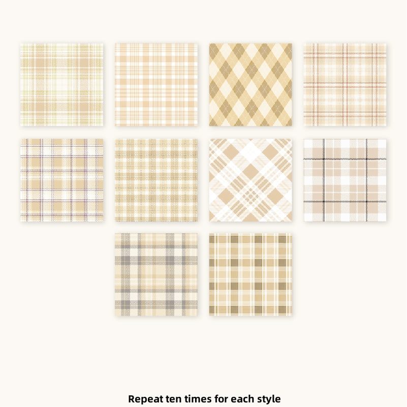 100pcs Memo Pad Plaid Planet Series Notepad