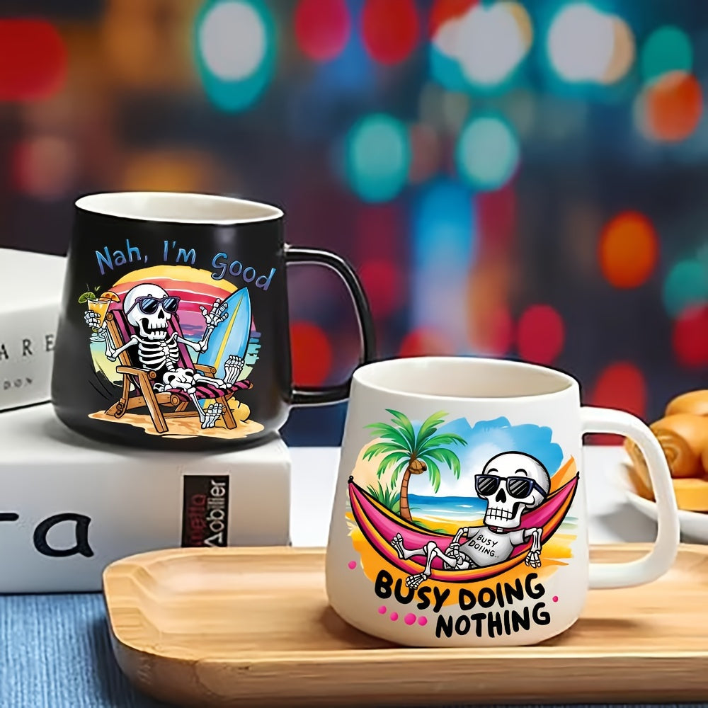12pcs Fun Skull UV Transfer Decals Waterproof Stickers for Mugs Laptops