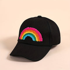 Rainbow Patch Casual Baseball Cap Solid Cartoon Couple Hat Adjustable