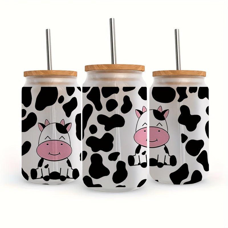 4pcs Cow UV DTF Cup Wrap Decal Stickers Set for Mugs Water Bottles