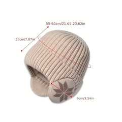 Windproof Knit Beanie Hat With Plus Velvet Thickened Style