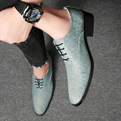 Men's Star Print Oxford Shoes Lace-up Front Dress Shoes