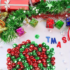50pcs Jingle Bells Craft Bell Bulk Xmas Decor Red Green