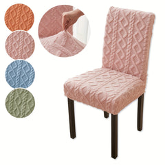 2pcs Elastic Chair Slipcover Removable Washable Solid Cover for Dining Rooms Kit