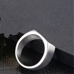Vintage Stainless Steel Square Ring for Men