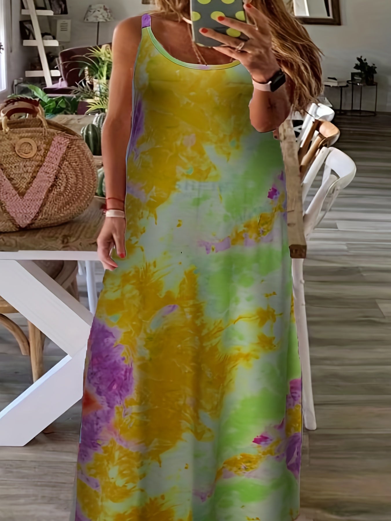  Tie Dye Tank Maxi Dress
