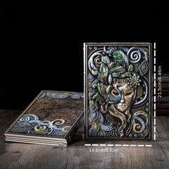 A5 Vintage Mask Pattern Notebook - 100 Sheets