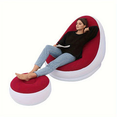 Portable Air Lazy Sofa Inflatable Lounger Air Couch With Footrest