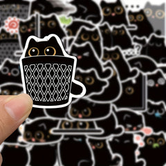 40pcs Cartoon Cat Waterproof Stickers with Playful Expressions