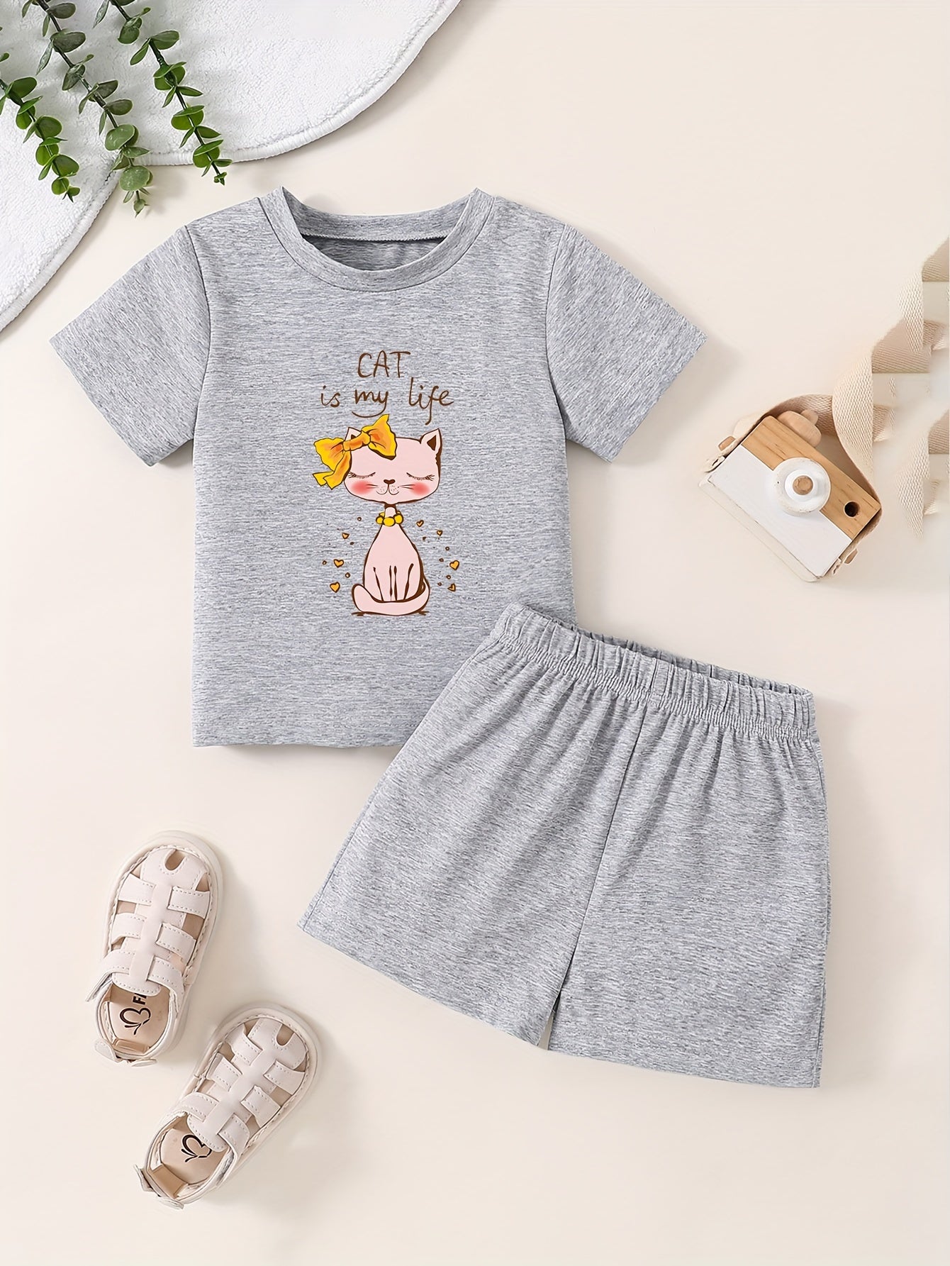 Toddler Cartoon Pattern 2pcs Summer Outfit