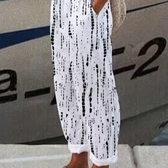 Graphic Print Dual Pockets Loose Pants Casual Comfy Pants Women
