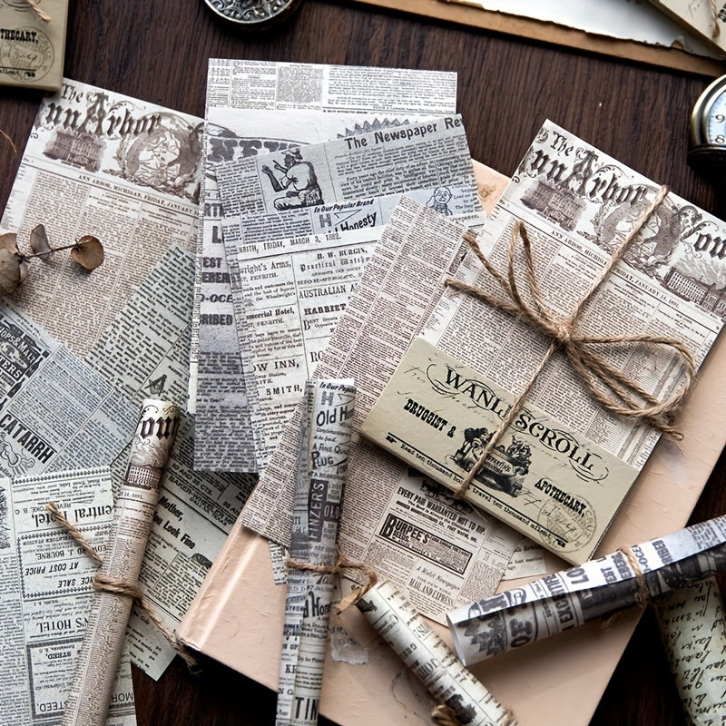 Vintage Newspaper Style Material Paper - DIY Crafts, Gift Wrapping