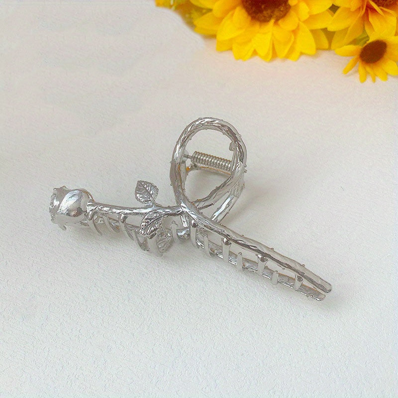 Alloy Rose Hair Claw Strong Hold for Thick Hair Accessories