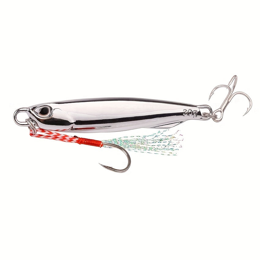 Electroplated Spoon Metal Jigs Fishing Lures with Hooks - 6 Weights 7g to 40g